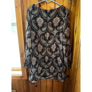 Paisley Print Long Sleeve Mini‎ Dress Bohemian Festival Xhilaration Woman's